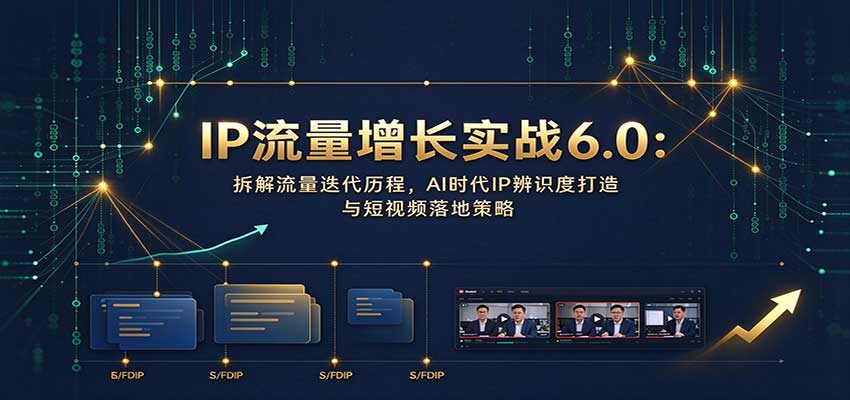 IP流量增长实战6.0：拆解流量迭代历程，AI时代IP辨识度打造与短视频落地策略