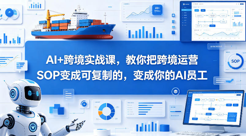 AI+跨境实战课，教你把跨境运营S0变成可复制的，变成你的AI员工