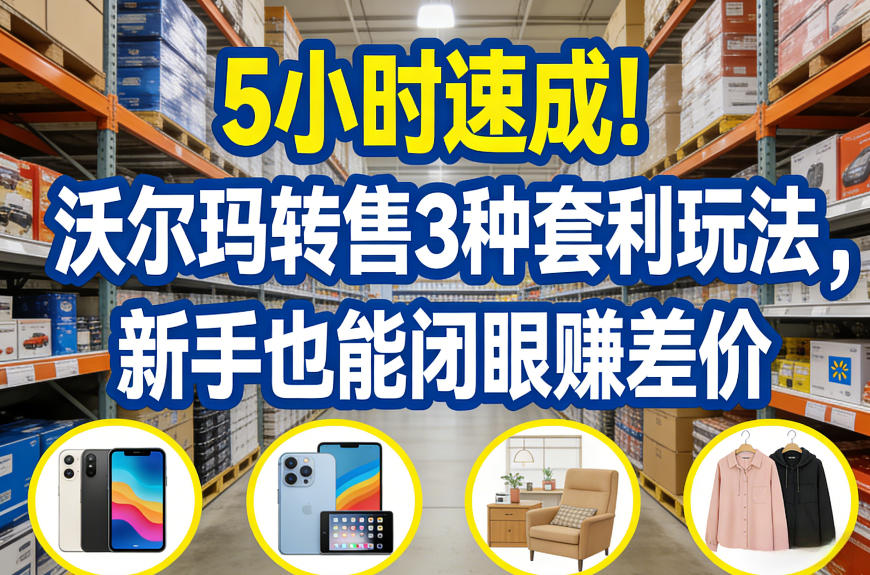 5小时速成!沃尔玛转售3种套利玩法,新手也能闭眼賺差价