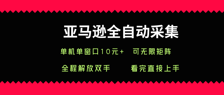 亚马逊全自动采集，单机单窗口一天10+，可无限矩阵去做【揭秘】