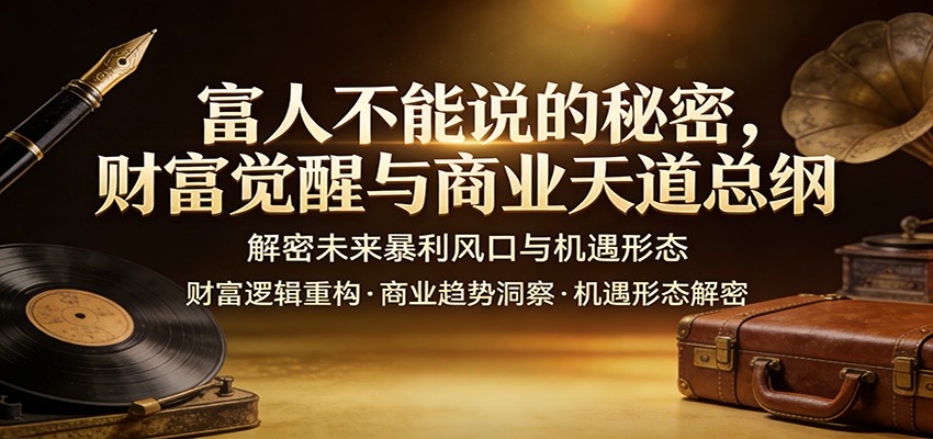 富人不能说的秘密，财富觉醒与商业天道总纲，解密未来暴利风口与机遇形态