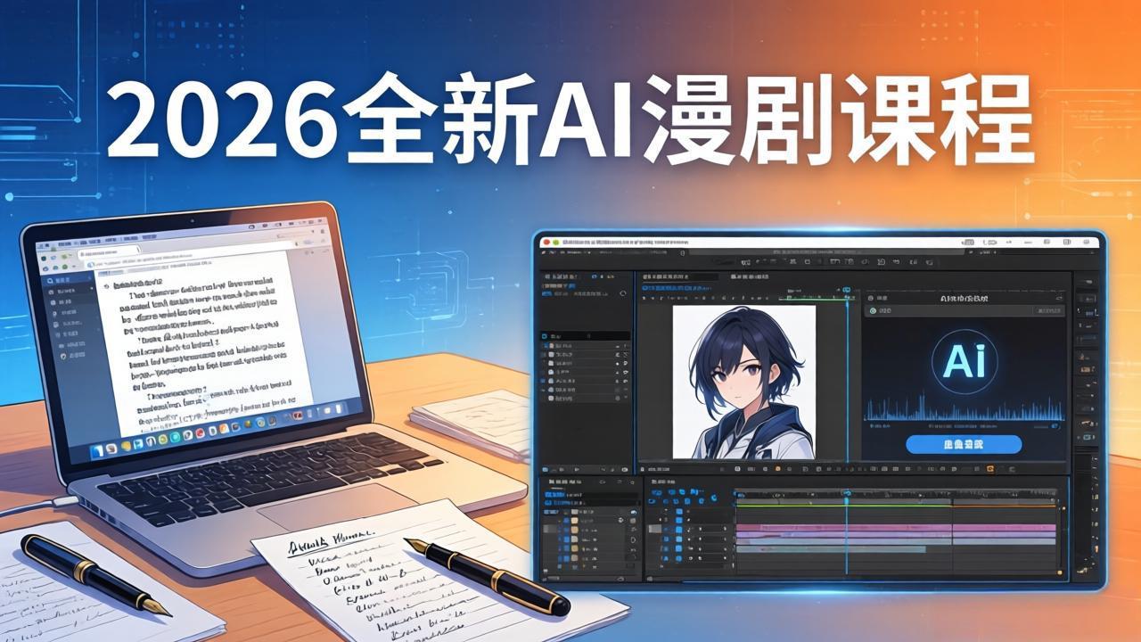 2026全新AI漫剧课程：覆盖创作全链路，教你写作分镜剪辑配音一站式打造漫剧作品