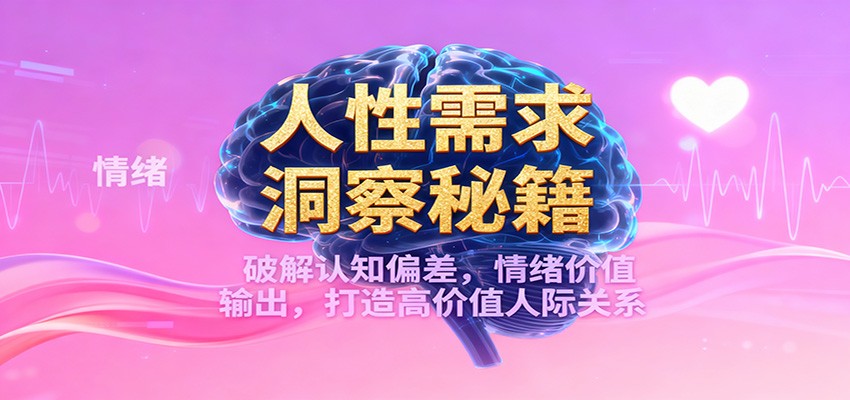 人性需求洞察秘籍，破解认知偏差，情绪价值输出，打造高价值人际关系