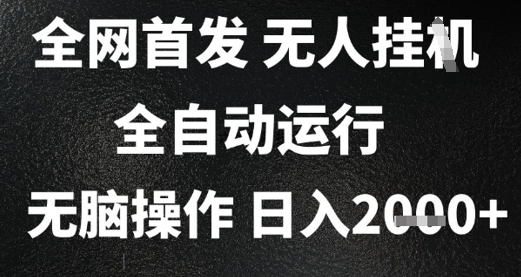 2025首发无人挂G项目，日入2k+，全自动运行，无脑操作，长期稳定 小白可玩【揭秘】