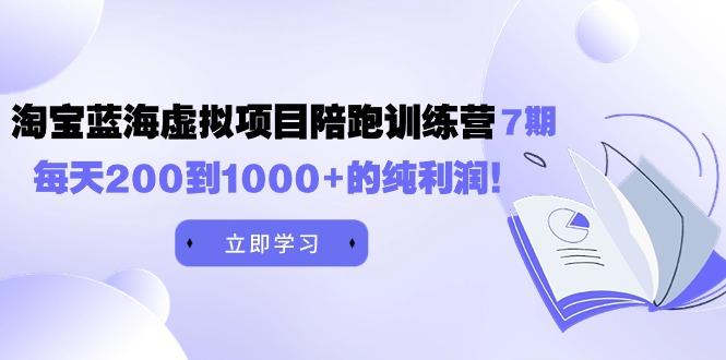 (9541期)黄岛主《淘宝蓝海虚拟项目陪跑训练营7期》每天200到1000+的纯利润