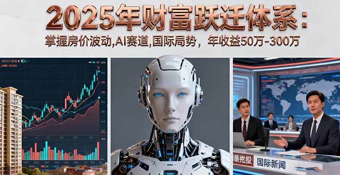 2025年财富跃迁体系：掌握房价波动,AI赛道,国际局势，年收益50万-300万