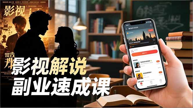 Tk影视解说副业速成课，软件安装、全流程实操、爆款预设，新手两周变现