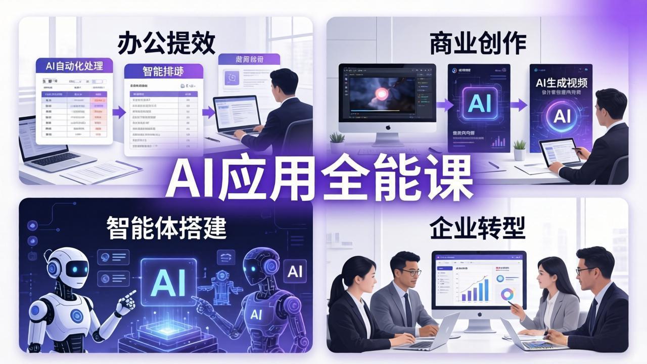 AIGC 应用全能课：办公提效、商业创作、智能体搭建、企业转型，一站式学会AI应用