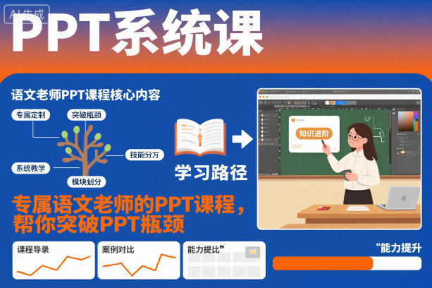 PPT系统课，专属语文老师的PPT课程，帮你突破PPT瓶颈