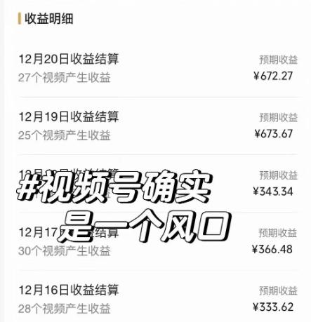 抖音、视频号全新玩法,利用软件生成100%原创视频,单日收益673.67+?