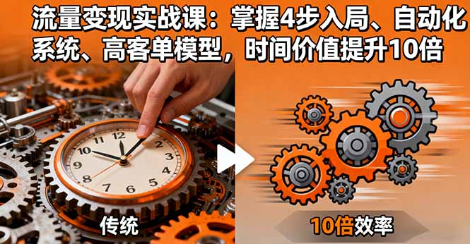 流量变现实战课：掌握4步入局、自动化系统、高客单模型，时间价值提升10倍