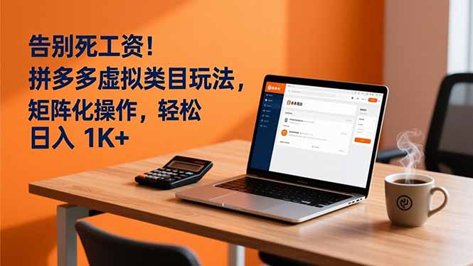 告别死工资！拼多多虚拟类目玩法，矩阵化操作，轻松日入 1K+