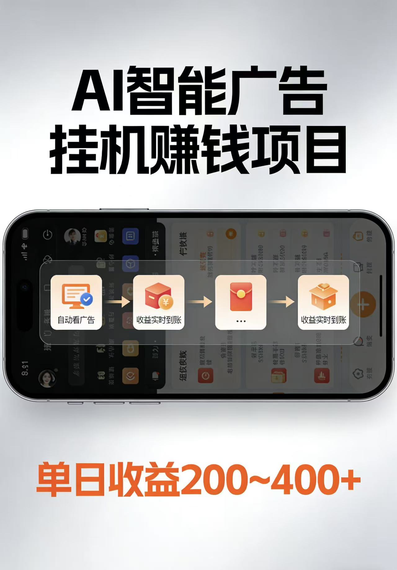 AI智能挂机看广告，每日稳定收益200-400+