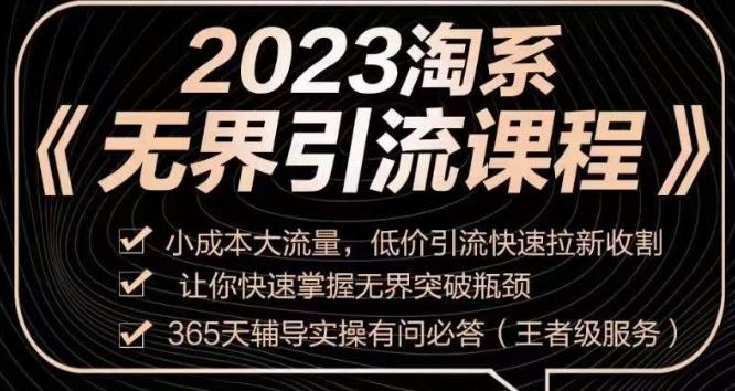 2023淘系无界引流实操课程,小成本大流量,低价引流快速拉新收割,让你快速掌握无界突破瓶颈