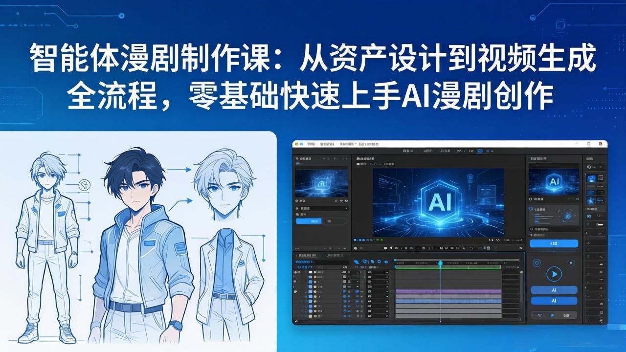 智能体漫剧制作课：从资产设计到视频生成全流程，零基础快速上手AI漫剧创作