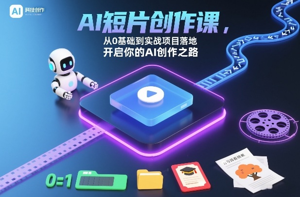 AI短片创作课，从0基础到实战项目落地，开启你的AI创作之路