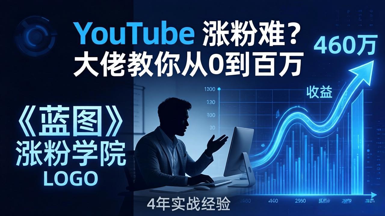 YouTube 涨粉难？《蓝图涨粉学院》：4 年赚 460 万的大佬教策略，从0到百万有路径！
