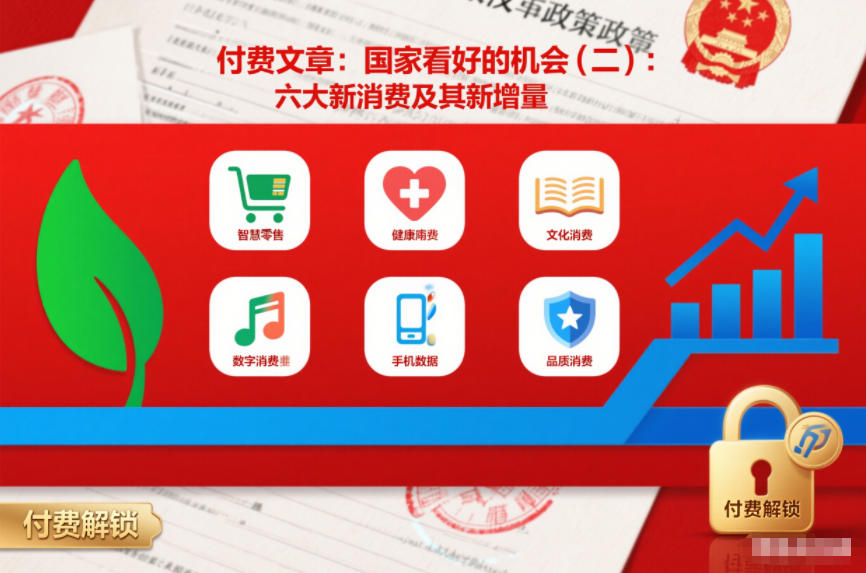 付费文章：国家看好的机会(二)：六大新消费及其新增量