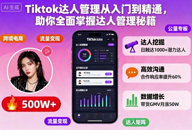 Tiktok达人管理从入门到精通，助你全面掌握达人管理秘籍