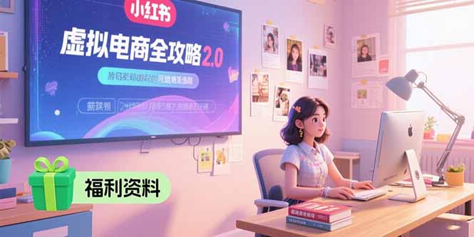 虚拟电商全攻略2.0，开店选品实操流程，账号定位、货源发布、笔记发布技巧