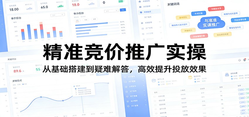 精准竞价推广实操：从基础搭建到疑难解答，高效提升投放效果