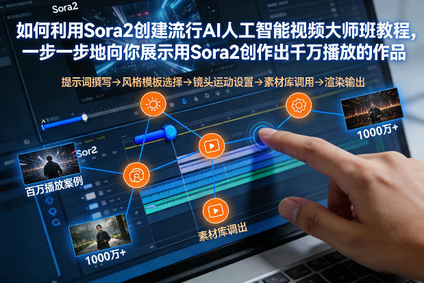 如何利用Sora2创建流行AI人工智能视频大师班，一步一步地向你展示用Sora2创作出千万播放的作品