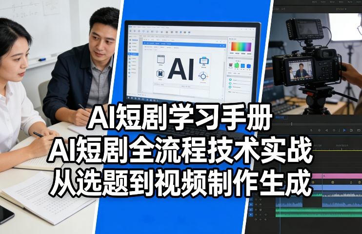AI短剧学习手册，AI短剧全流程技术实战，从选题到视频制作生成