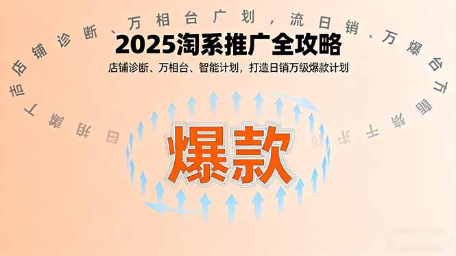 2025淘系推广全攻略，店铺诊断、万相台、智能计划，打造日销万级爆款计划