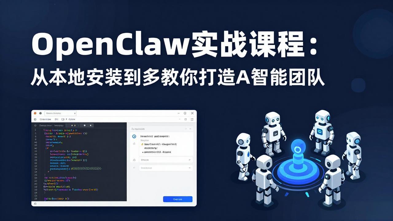 OpenClaw实战课程：从本地安装到多Agent协同，手把手教你打造AI智能团队