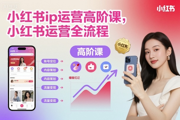小红书ip运营高阶课，小红书运营全流程