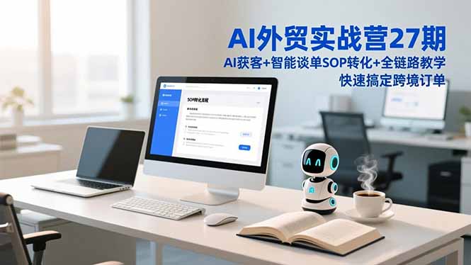 AI外贸实战营27期，AI获客+智能谈单+SOP转化+全链路教学，快速搞定跨境订单