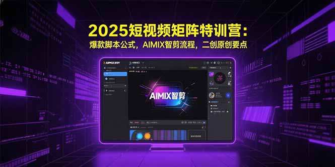 2025短视频矩阵特训营：爆款脚本公式，AIMIX智剪流程，二创原创要点