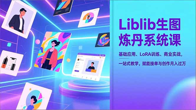 Liblib生图炼丹系统课，基础应用、LoRA训练、商业实战，一站式教学，赋能接单与创作月入过万