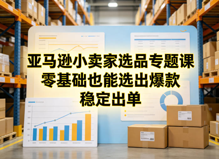 亚马逊小卖家选品专题课，零基础也能选出爆款，稳定出单