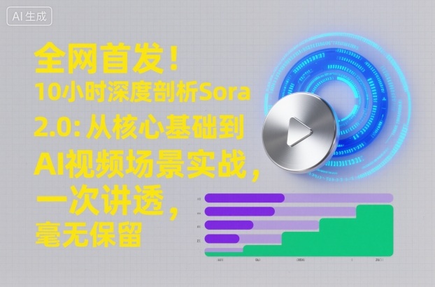 全网首发！10小时深度剖析Sora 2.0：从核心基础到AI视频场景实战，一次讲透，毫无保留