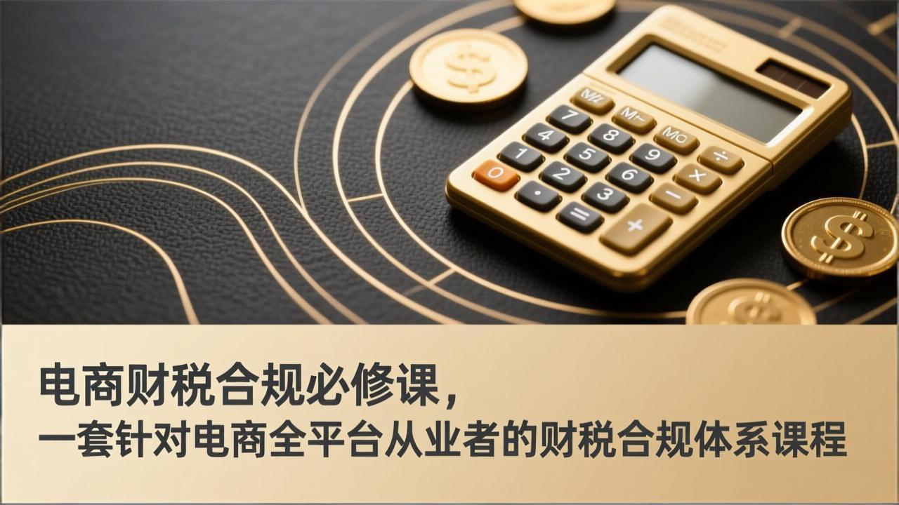 电商财税合规必修课，是一套针对电商全平台从业者的财税合规体系课程