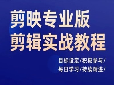 剪映专业版剪辑实战教程,目标设定/积极参与/每日学习/持续精进