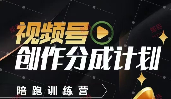 视频号创作分成计划陪跑训练营，手把手教会你如何制作视频，细水长流型项目