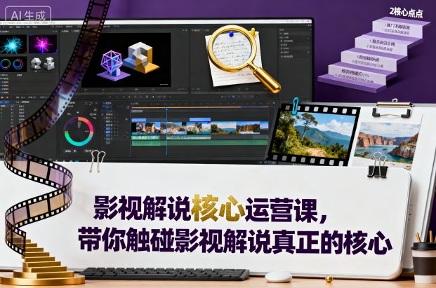 影视解说核心运营课，带你触碰影视解说真正的核心