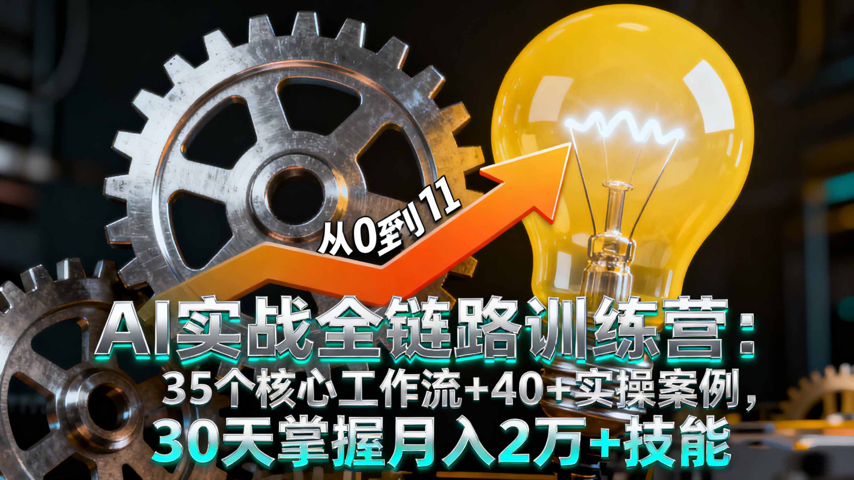 AI实战全链路训练营：35个核心工作流+40+实操案例，30天掌握月入2万+技能