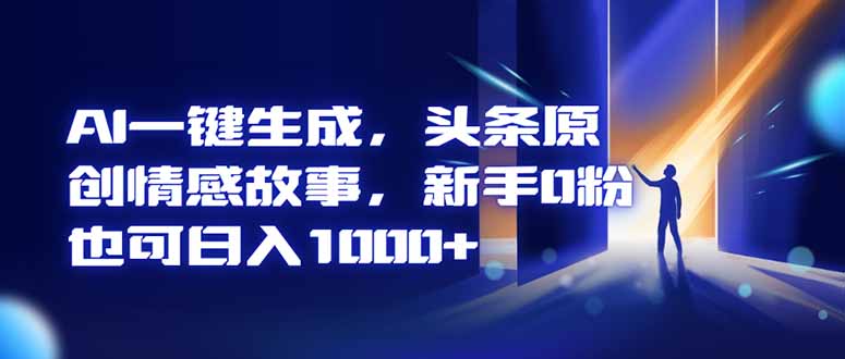 AI一键生成，头条原创情感故事，新手0粉也可日入1000+