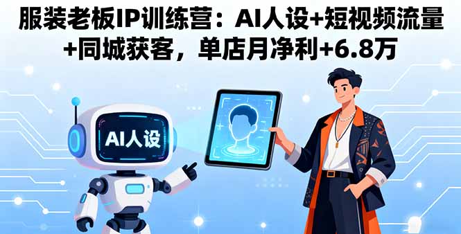 服装老板IP训练营：AI人设+短视频流量+同城获客，单店月净利+6.8万