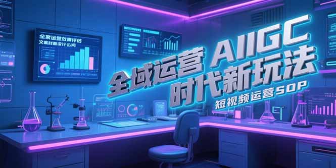 全域运营AIGC时代新玩法，文案封面设计公式，短视频运营SOP