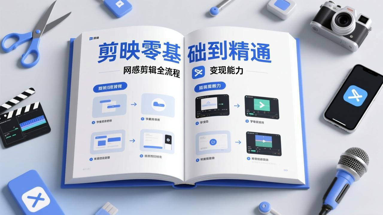 剪映零基础也能快速上手，从入门到精通掌握网感剪辑全流程，掌握能直接变现的剪辑能力