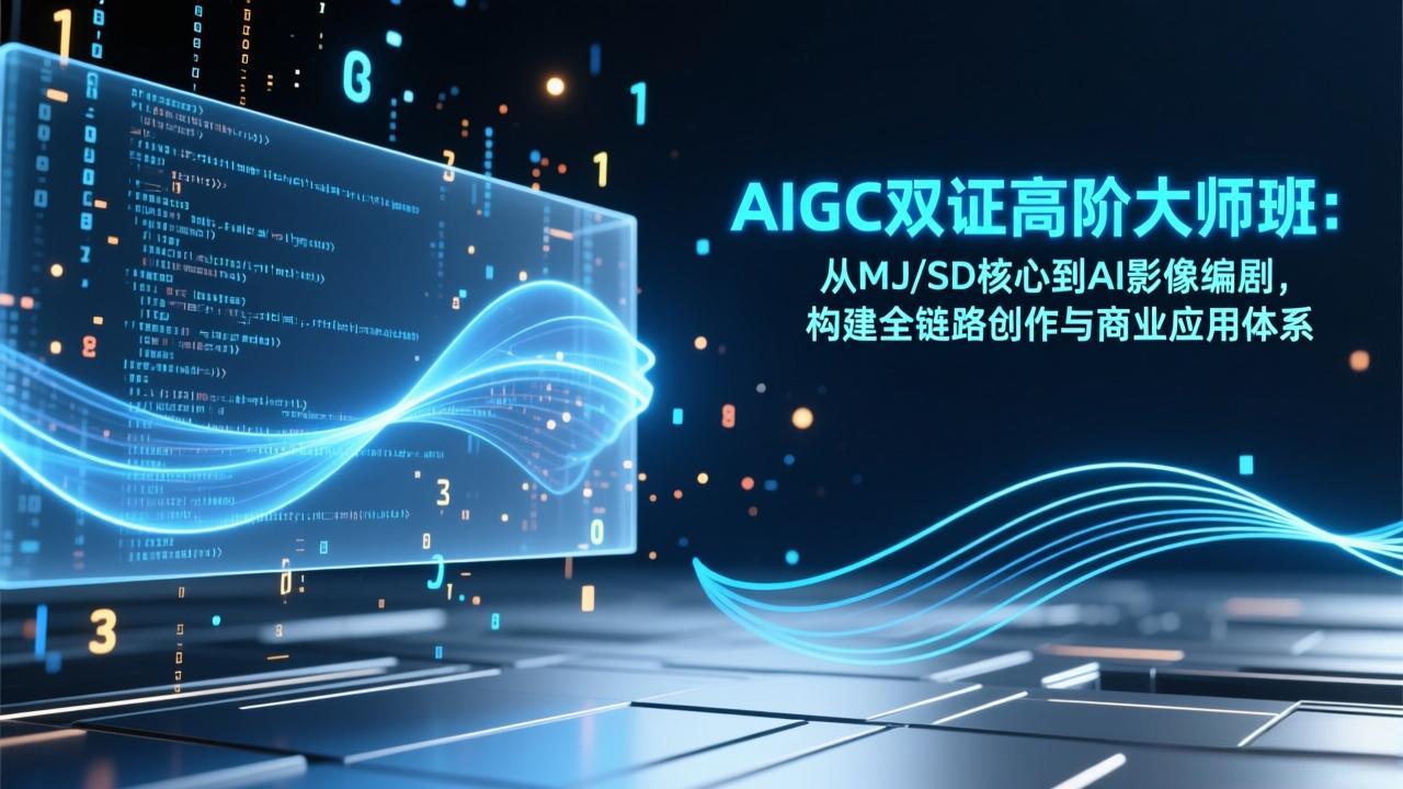 AIGC双证高阶大师班：从MJ/SD核心到AI影像编剧，构建全链路创作与商业应用体系
