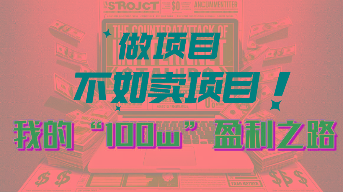 为什么做项目不如卖项目？我的100W+盈利之路