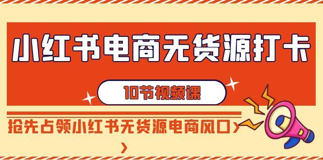 小红书电商-无货源打卡，抢先占领小红书无货源电商风口(10节课)