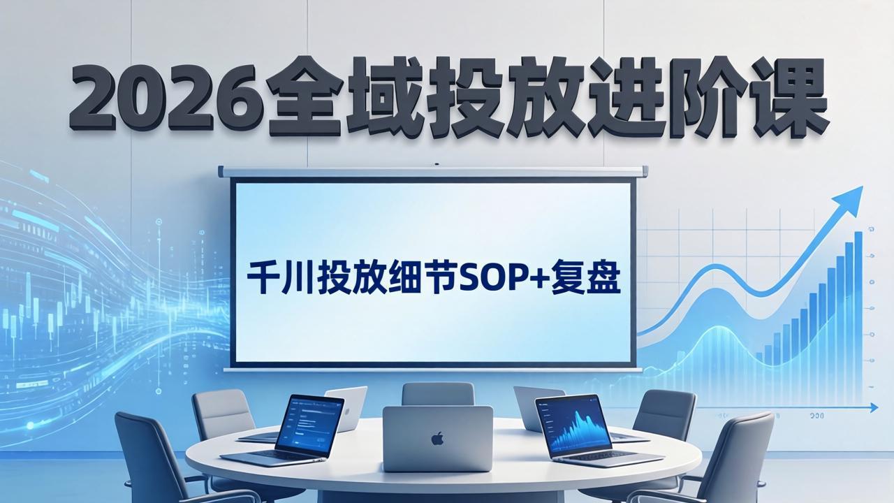2026全域投放进阶课：杭州线下3天实战，千川投放细节SOP+复盘，撬动自然流量