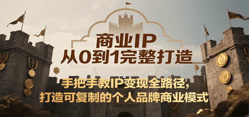 商业IP从0到1完整打造，手把手教IP变现全路径，打造可复制的个人品牌商业模式