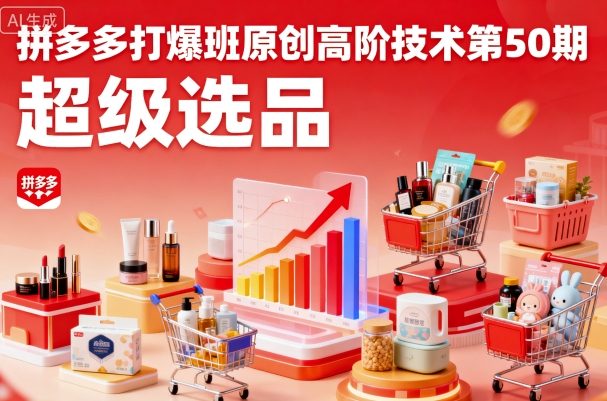 拼多多打爆班原创高阶技术第50期，超级选品